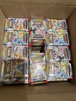Pokemon TCG Prismatic Evolutions Booster Packs Factory Sealed Lot of 100 Packs - Image 1