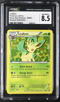 CGC 8.5 Leafeon 2013 Black Star Promos BW87 Sylveon Collection Pokemon Card - Image 1