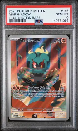 2025 Pokemon Mega Evolution Marshadow #146 Illustration Rare PSA 10 GEM MINT - Image 1