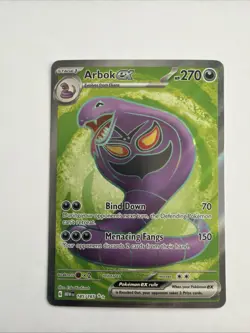 Arbok ex 185/165 Pokemon English Scarlet Violet 151 Holo Rare Full Art Near Mint - Image 1