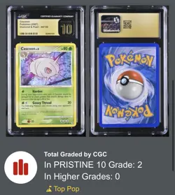 Cascoon 44/130 Non-Holo Diamond & Pearl 2007 Pokemon TCG CGC Pristine 10 POP 2! - Image 3