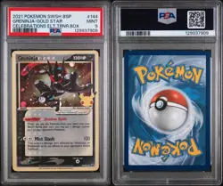 Greninja SWSH144 Holo Black Star Promo Gold Star Celebrations 2021 Pokemon PSA 9 - Image 3