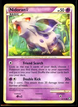 2010 HeartGold & SoulSilver - Triumphant Nidoran Female #69 Non Holo Pokemon - Image 1