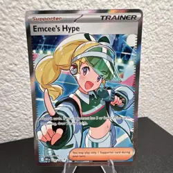 Pokemon TCG Emcee's Hype Sv10: Destined Rivals 220/182 Ultra Rare Full Art Holo - Image 1