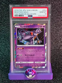 PSA 10 Mewtwo #054 Tag Team GX All Stars Japanese Pokemon - Image 1