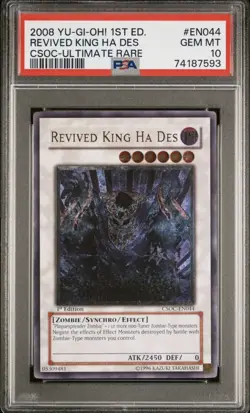 PSA 10 Revived King Ha Des GREY/GREEN MISPRINT Csoc 1st Ed Ultimate Rare Yugioh - Image 2