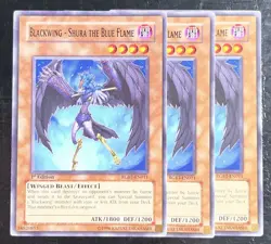 3x Blackwing - Shura the Blue Flame RGBT-EN011 Raging Battle 1st Ed LP Playset - Image 1