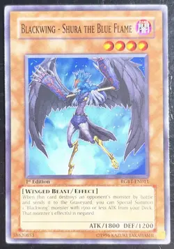 3x Blackwing - Shura the Blue Flame RGBT-EN011 Raging Battle 1st Ed LP Playset - Image 2