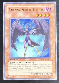 3x Blackwing - Shura the Blue Flame RGBT-EN011 Raging Battle 1st Ed LP Playset - Image 3