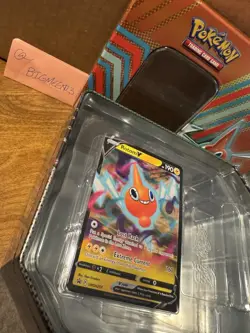 Rotom Tin and Promo Pokemon Card with 100 Random Non Holo Cards - Image 1