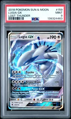 PSA 9 Lugia GX #159 - Lost Thunder Ultra Rare Pokemon Card - Pokemon TCG - Image 1