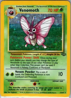 Venomoth 13/64 Holo Jungle - Pokemon Card - LP - Image 1
