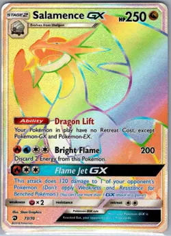 Salamence GX (Secret) 73/70 Dragon Majesty - Pokemon Card - NM - Image 1
