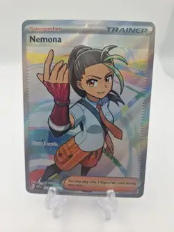 Pokemon TCG Nemona Trainer Paldean Fates Full Art Holo Ultra Rare Card 229/091 - Image 1