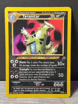 Pokemon Tyranitar 31/75 Neo Discovery Regular Rare WOTC 2001 TCG - Image 1