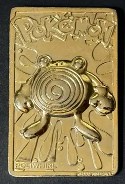 Burger King 1999 Pokemon Poliwhirl 23K Gold Plated Trading Card - Image 1