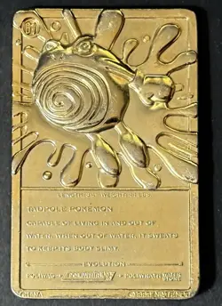 Burger King 1999 Pokemon Poliwhirl 23K Gold Plated Trading Card - Image 2