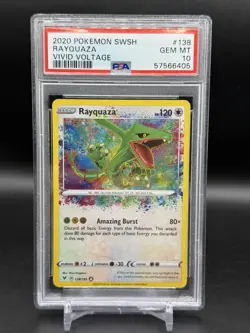 2020 Pokemon Vivid Voltage Rayquaza Amazing Rare 138/185 PSA 10 Gem Mint English - Image 1