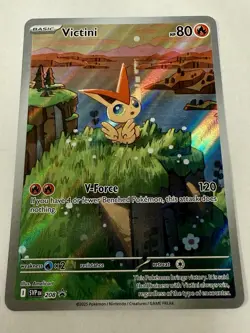 Pokemon TCG Victini 208 Sv: Scarlet & Violet Promo Card Holo Full Art - Image 1