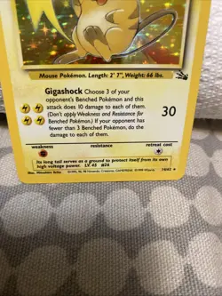 Pokemon TCG Raichu Fossil Holo Rare Card 14/62 LP - Image 3