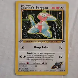 Sabrina’s Porygon 98/132 Gym Challenge 1st Edition Pokemon TCG WOTC 2000 - Image 1