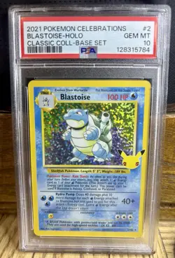 Blastoise 2021 Pokemon Celebrations #2 Classic Collection Holo PSA 10 - Image 1