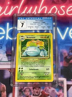 1999 Pokemon Venusaur Base Set Unlimited #15 CGC 7 - Image 1