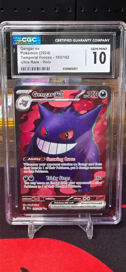 Pokemon CGC 10 Gem Mint Gengar EX 193/162 Temporal Forces Full Art - Image 1