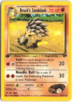 Brock's Sandslash 36/132 Uncommon Gym Challenge Pokemon 1st Edition - Image 1