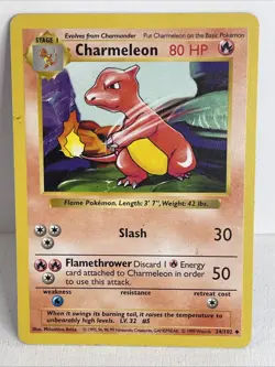 Pokemon TCG Chameleon Base Set Shadowless Regular Card WOTC 1999 LP - Image 1