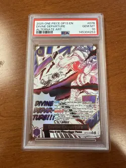 2025 ONE PIECE OP13-CARRYING ON HIS WILL ALTERNATE ART DIVINE DEPARTURE PSA 10 - Image 1