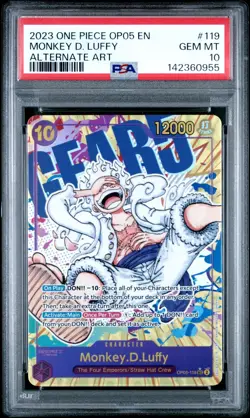 2023 ONE PIECE OP05-AWAKENING OF THE NEW ERA ALT ART #119 MONKEY D. LUFFY PSA 10 - Image 1