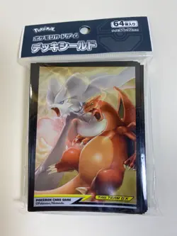 Official Pokemon Card Game Reshiram & Charizard Tag Team GX 64 Pcs Card Sleeves - Image 1