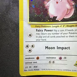 Erika's Clefable 3/132 GYM Heroes 1st Edition Pokemon Holo Rare - DAMAGED Card - Image 4