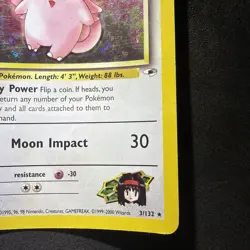 Erika's Clefable 3/132 GYM Heroes 1st Edition Pokemon Holo Rare - DAMAGED Card - Image 5