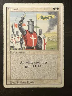 MTG Crusade Revised Edition Regular Rare - BANNED card Very Heavy Play - Image 1