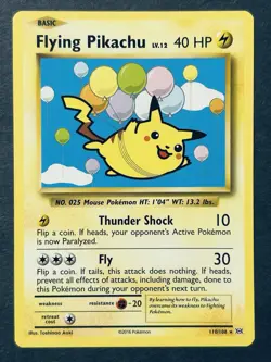 Pokemon TCG Flying Pikachu Card Evolutions 110/108, Regular Secret Rare NM - Image 1