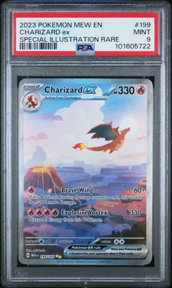 2023 POKEMON MEW EN-151 SPECIAL ILLUSTRATION RARE #199 CHARIZARD EX PSA 9 - Image 1
