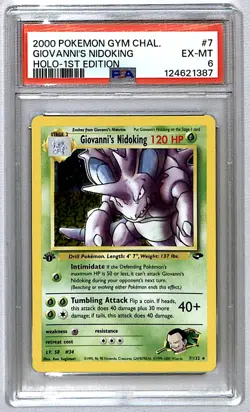 Giovanni's Nidoking 2000 Gym Challenge 1st Edition Holo #7 PSA 6 - Image 1