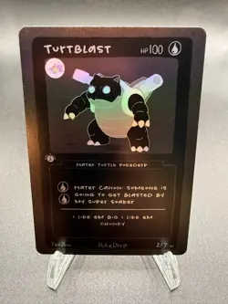 Pokederp BLACKOUT Turtblast 2/7 - Blastoise Pokemon Derpy Fan Art RARE - Image 1