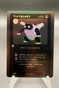Pokederp BLACKOUT Turtblast 2/7 - Blastoise Pokemon Derpy Fan Art RARE - Image 2