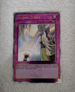Solemn Warning (Quarter Century Secret Rare) RA02-EN079 Yu-Gi-Oh TCG 1st Ed NM/M - Image 1