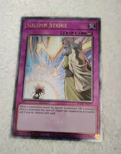 Solemn Warning (Quarter Century Secret Rare) RA02-EN079 Yu-Gi-Oh TCG 1st Ed NM/M - Image 3