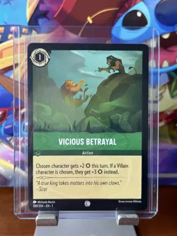 🔹Vicious Betrayal 100/204 Common Card🔹Disney Lorcana TCG The First Chapter - Image 1