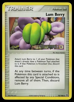 Pokemon Card - Lum Berry Emerald 78/106 Reverse Holo Stamped - Image 1