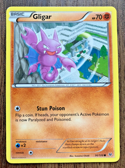 Gligar 36/108 - 2015 Pokemon Roaring Skies Common Card - CLEAN NM - Image 1
