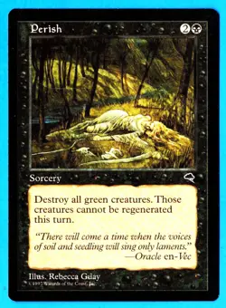 Perish 1997 MTG Tempest Black Uncommon Sorcery LP X 3 - Image 2