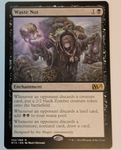 {1x} ~ Waste Not ~ NM MTG EDH Core Set 2015 (M15) Rare Enchantment *Startropic* - Image 1