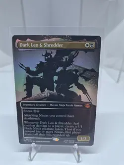 Magic MTG Teenage Mutant Ninja Turtles Borderless Foil #220 Dark Leo & Shredder - Image 1