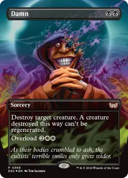 Damn (Borderless) - Foil NM MTG Commander: Duskmourn: House of Horror - Image 1